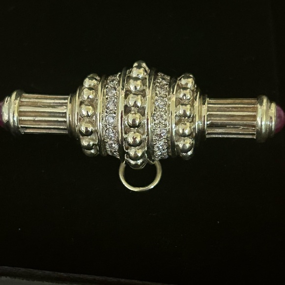 Vintage 14kt yellow gold diamond and ruby pin - Picture 7 of 10